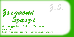 zsigmond szaszi business card